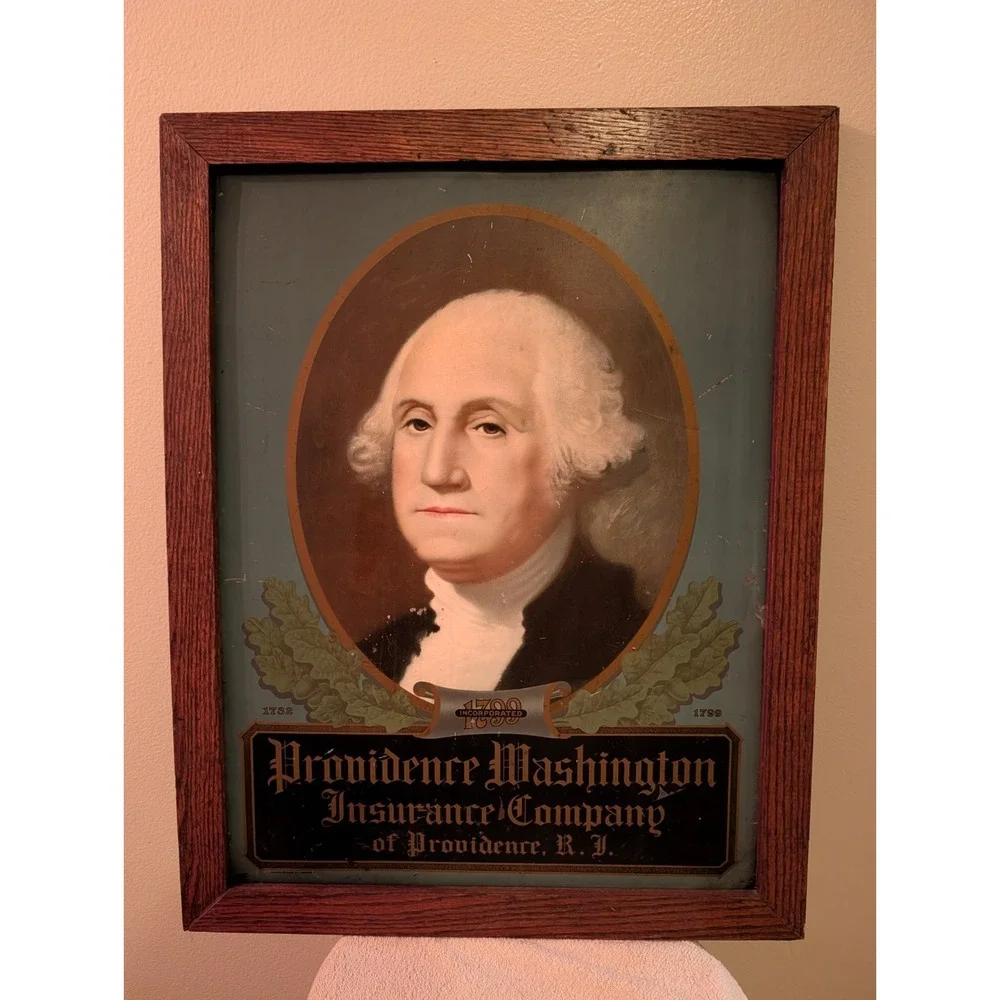 EARLY 1900'S PROVIDENCE WASHINGTON INSURANCE COMPANY METAL SIGN RHODE ISLAND